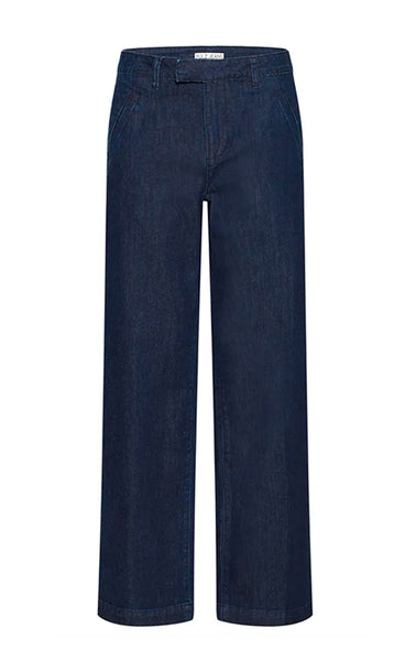 Allie HW wide leg pants - dark blue denim