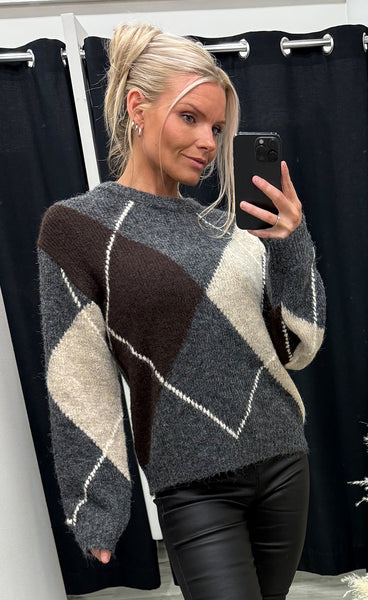 FREEQUENT Lulu pullover - dark grey melange