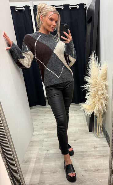 FREEQUENT Lulu pullover - dark grey melange