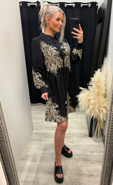 Dara dress 1 - black paisley