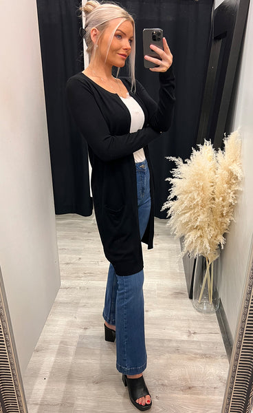 Sara long cardigan - black