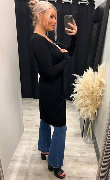 Sara long cardigan - black