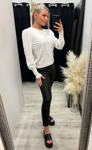 Manina structure cardigan - marshmallow