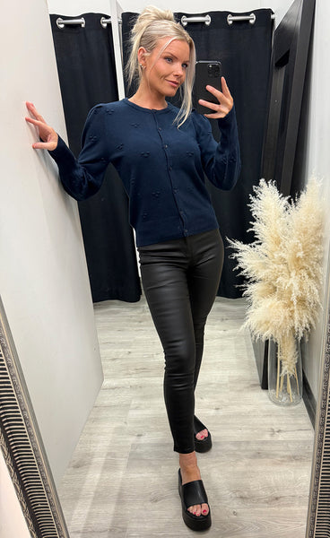 Manina structure cardigan - copenhagen night