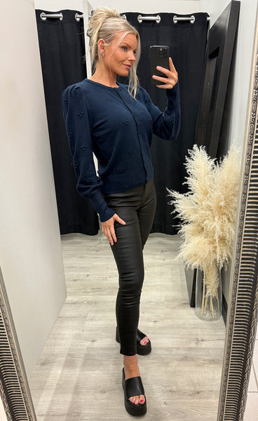 Manina structure cardigan - copenhagen night