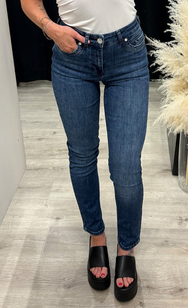 Ana HW straight jeans - dark blue denim