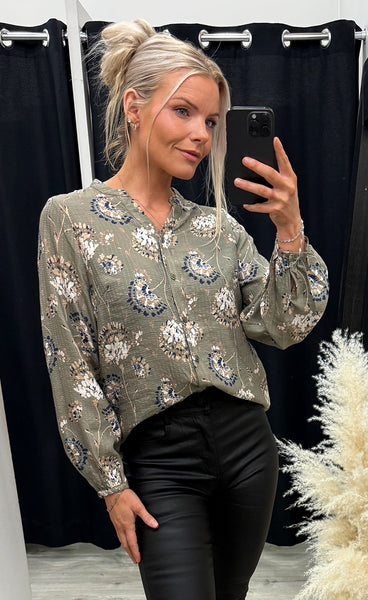 Kalia shirt 1 - olive floral