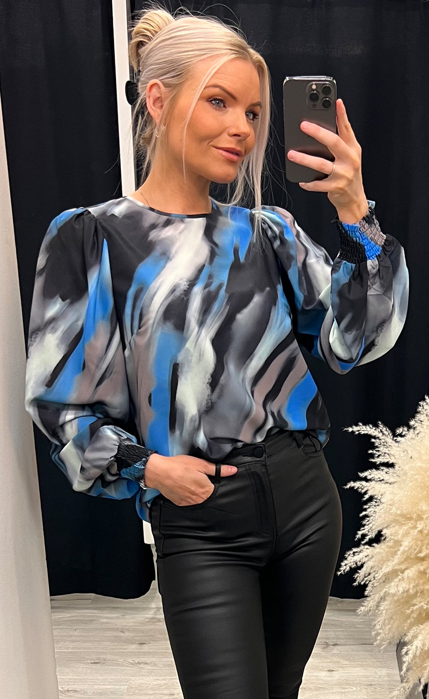 Ventia blouse - black/blue