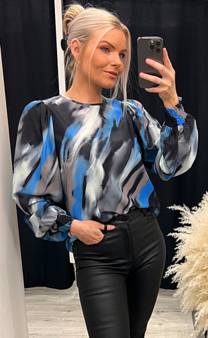 Ventia blouse - black/blue