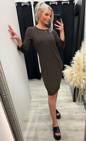 Lelani dress 1 - cocoa jacquard