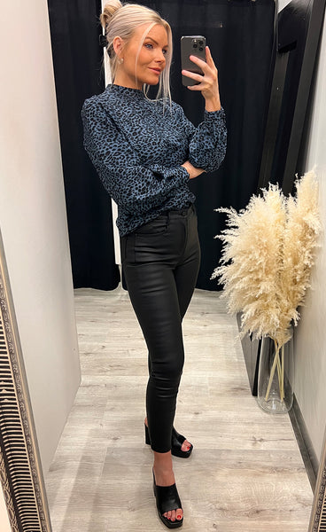 Vanti blouse - blue leo