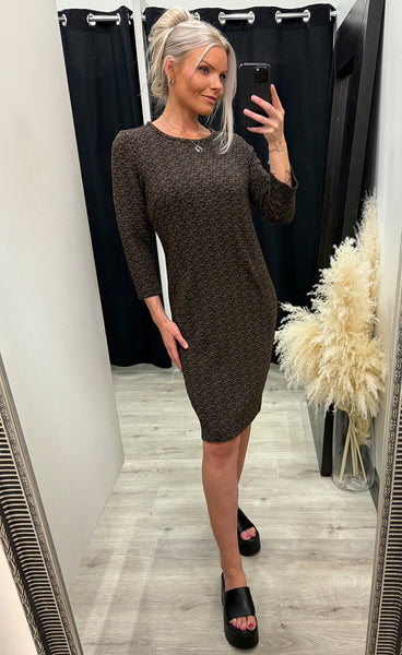Lelani dress 1 - cocoa jacquard