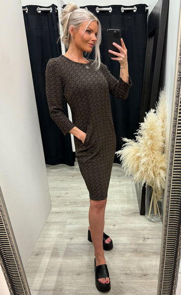 Lelani dress 1 - cocoa jacquard