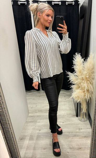 Kamilia blouse 1 - navy stripe