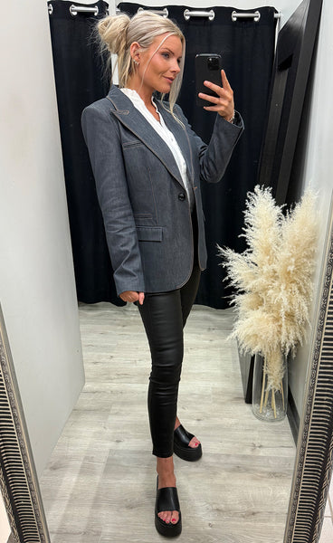 Bellis tiff blazer - blue denim