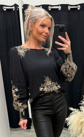 Dara blouse 3 - black paisley