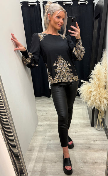 Dara blouse 3 - black paisley