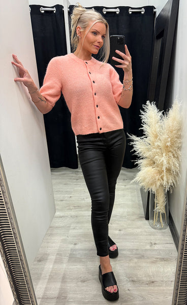 Jinie hope 2/4 cardigan - peach melange