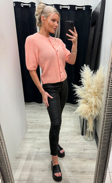 Jinie hope 2/4 cardigan - peach melange