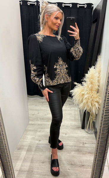 Dara blouse 3 - black paisley