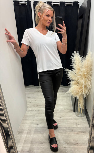 Fenya modal v-neck tee - bright white