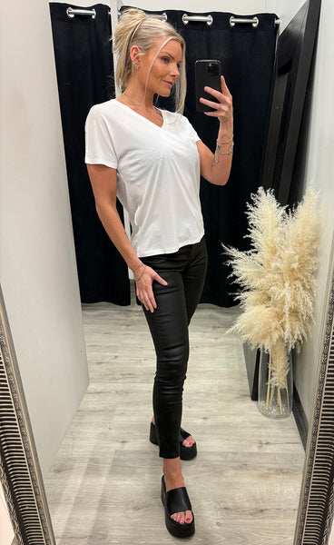 Fenya modal v-neck tee - bright white