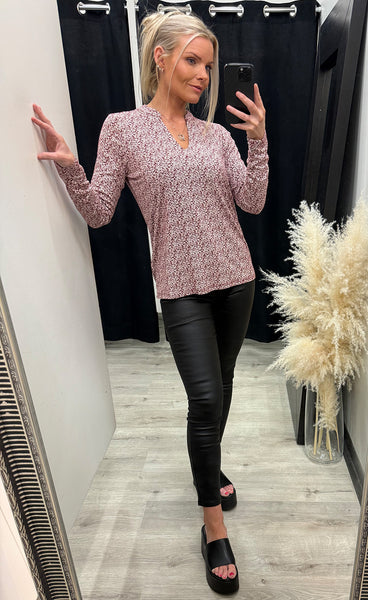 Amy blouse 2 - tiny petal syrah