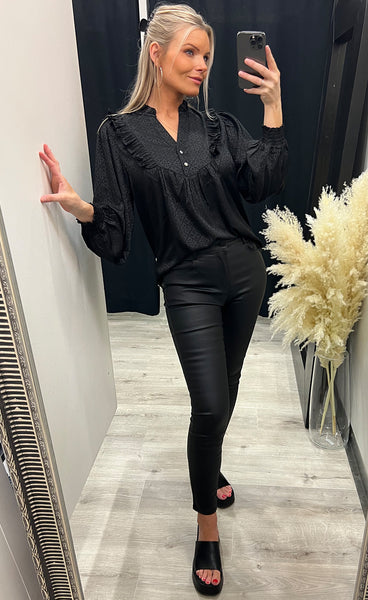 Silke blouse - black print