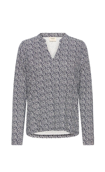 Amy blouse 2 - tiny petal navy