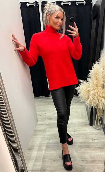 Olma turtleneck - barbados cherry melange
