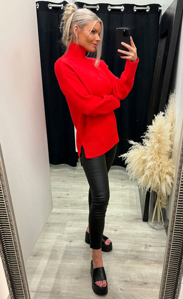Olma turtleneck - barbados cherry melange