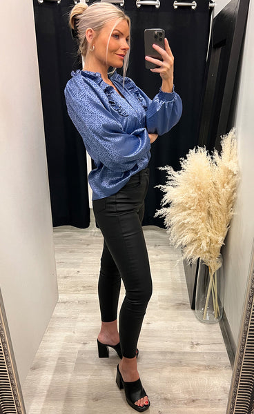 Silke shinny jaquard - blue