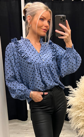 Silke dot blouse - blue