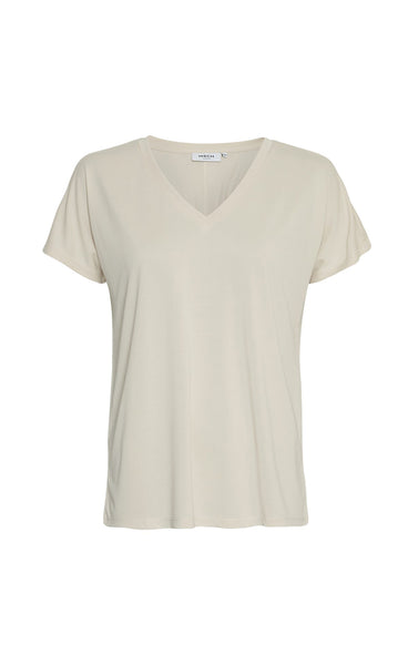 Fenya modal v-neck tee - oatmeal