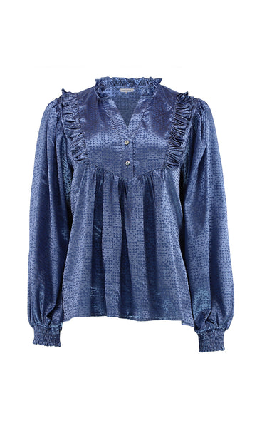 Silke shinny jaquard - blue