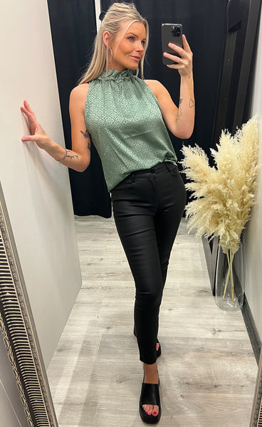 Liva top - green print