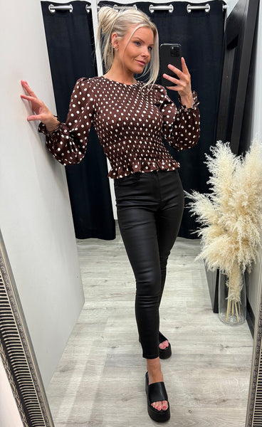 Nix blouse - brown/dot
