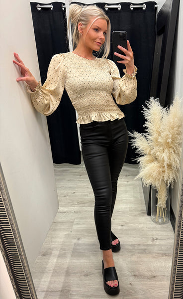Nix blouse - champagne/dot