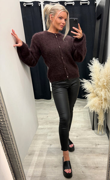 N-kae mohair knit - dark brown chocolate