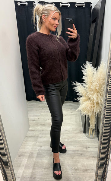 N-kae mohair knit - dark brown chocolate