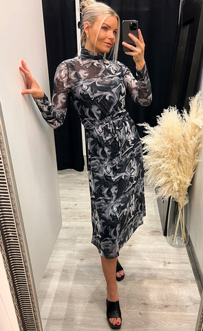 Divia dress - black swirl