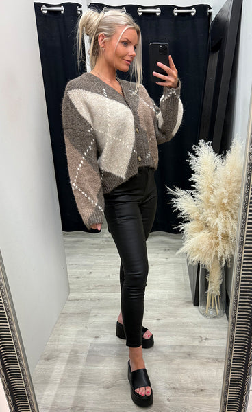 N-laiana knit cardigan - ash brown mix