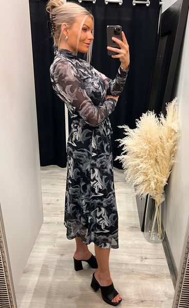 Divia dress - black swirl