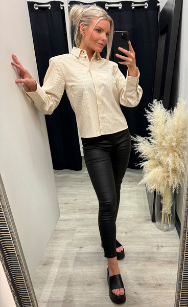 N-myra shirt - donnie cream stripe