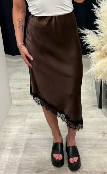 Gewo lace skirt - brown/black