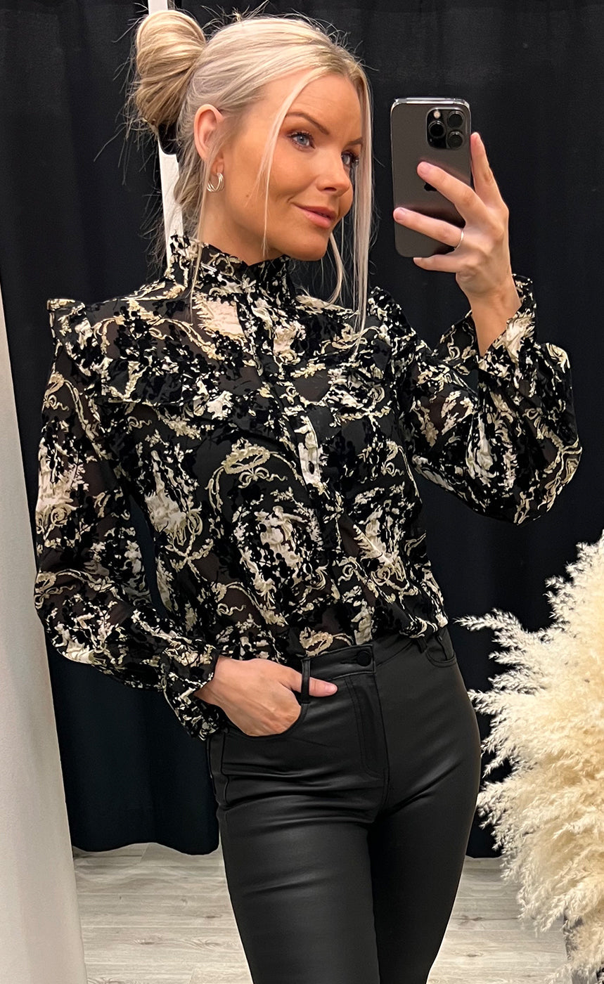 Sofia blouse - black velour