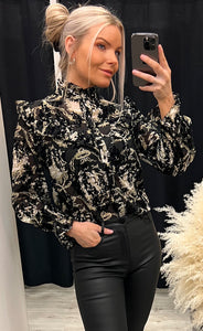 Sofia blouse - black velour