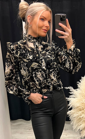 Sofia blouse - black velour