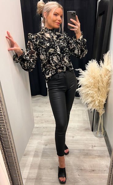 Sofia blouse - black velour