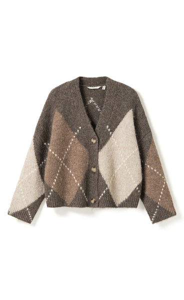 N-laiana knit cardigan - ash brown mix